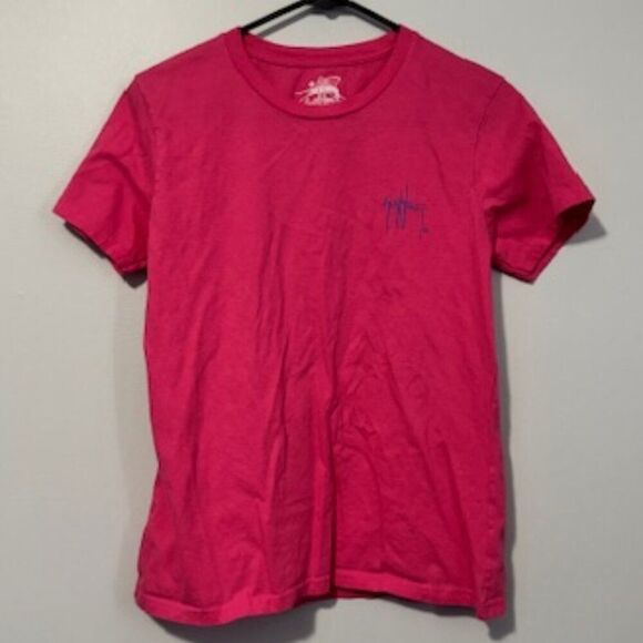 USED Woman's Guy Harvey Short Sleeve Shirt Color Pink Size Medium - Picture 1 of 2